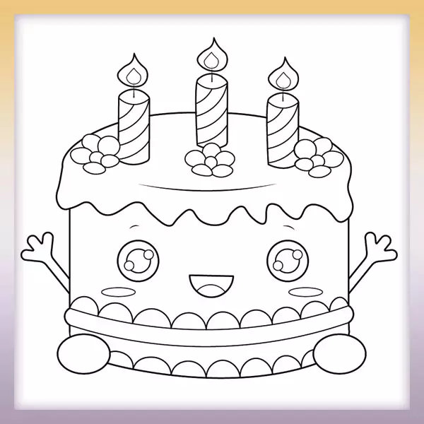 Malá narodeninová torta - Online Omaľovánka
