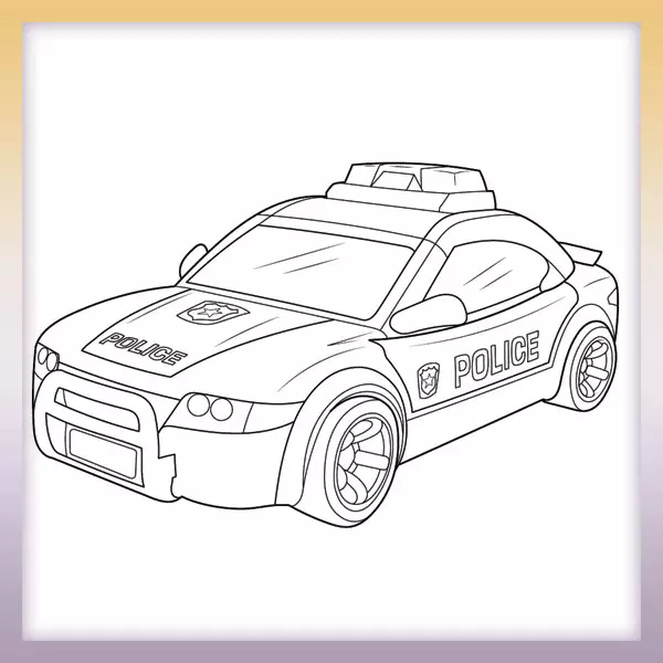 Policajné auto - Online Omaľovánky