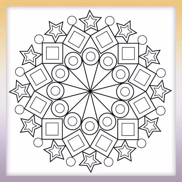 Geometrická Mandala - Online Omaľovánka