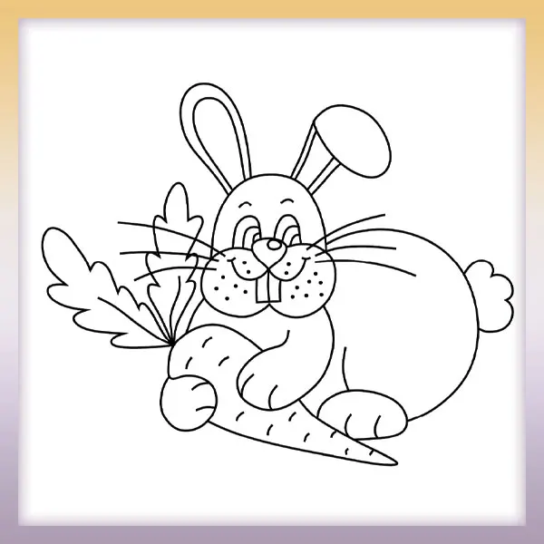 Zajac s mrkvou | Online omaľovánky pre deti