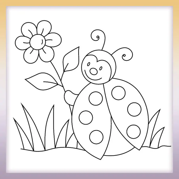 Lienka s kvetinou | Online omaľovánky pre deti