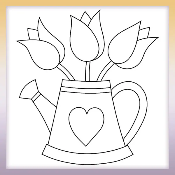 Džbán s tulipánmi | Online omaľovánky pre deti
