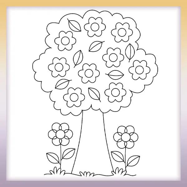 Kvetinový strom | Online omaľovánky pre deti
