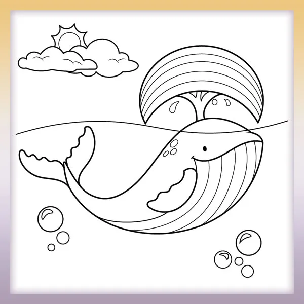 Veľryba s dúhou | Online omaľovánky pre deti