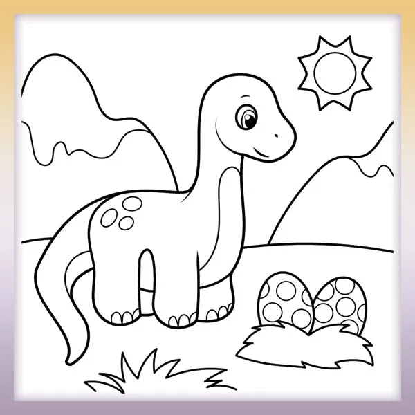 Dinosaurus stráži vajcia | Online omaľovánky pre deti