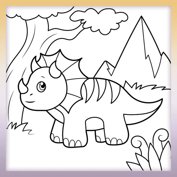 Dinosaurus - Malý Triceratops | Online omaľovánky pre deti