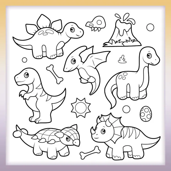Zbierka dinosaurov | Online omaľovánky pre deti
