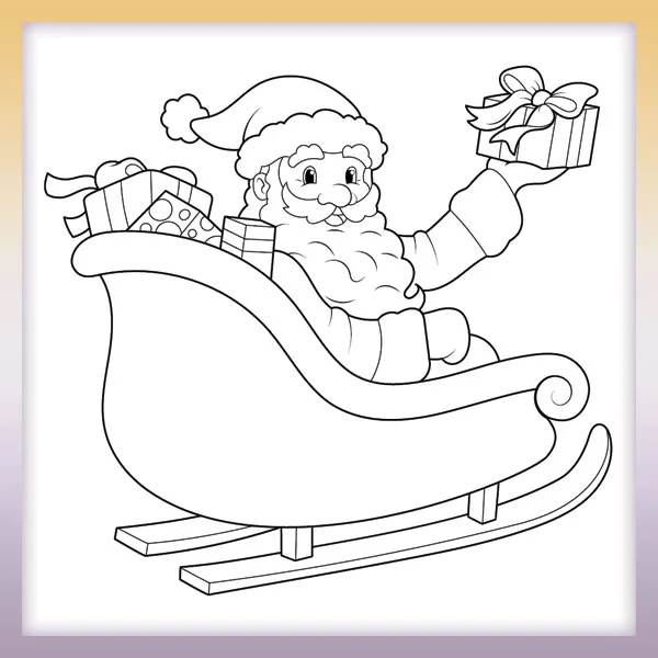 Santa na saniach | Online omaľovánky pre deti
