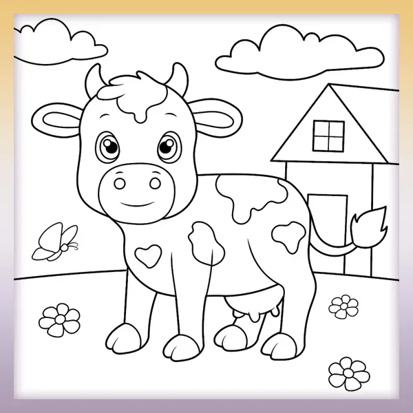 Krava na lúke | Online omaľovánky pre deti