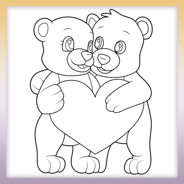 Medvede so srdcom  | Online omaľovánky pre deti