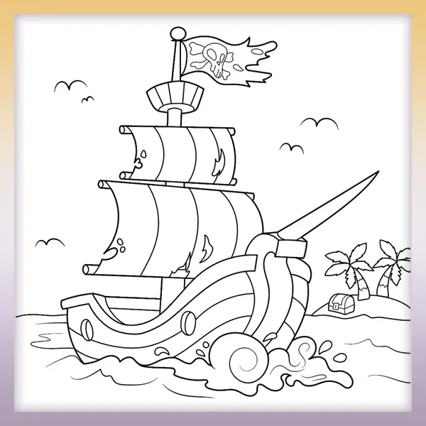 Pirátska loď | Online omaľovánky pre deti