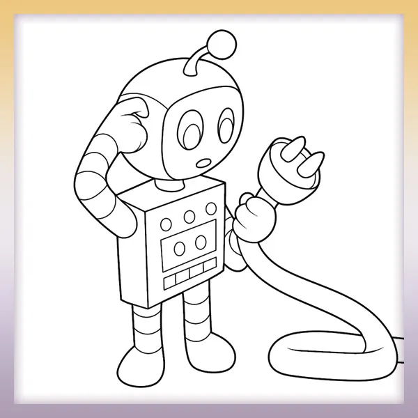 Robot so zástrčkou | Online omaľovánky pre deti