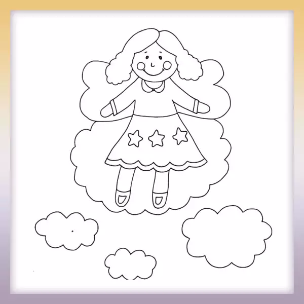Anjelik v oblakoch | Online omaľovánka