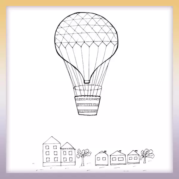 Teplovzdušný balón | Online omaľovánka