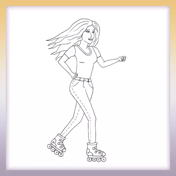 Dievča na korčuliach | Online omaľovánka