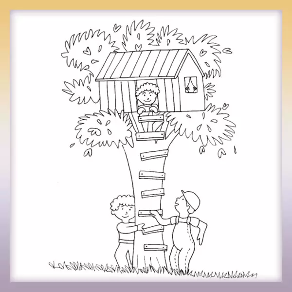 Drevený dom na strome | Online omaľovánka
