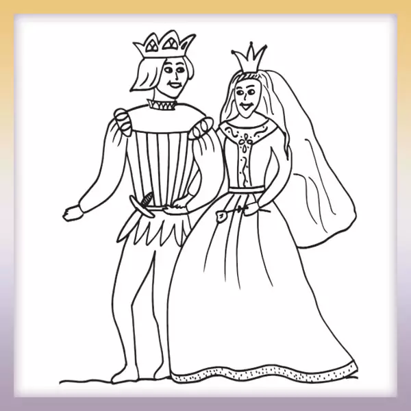 Kráľ a kráľovna | Online omaľovánka