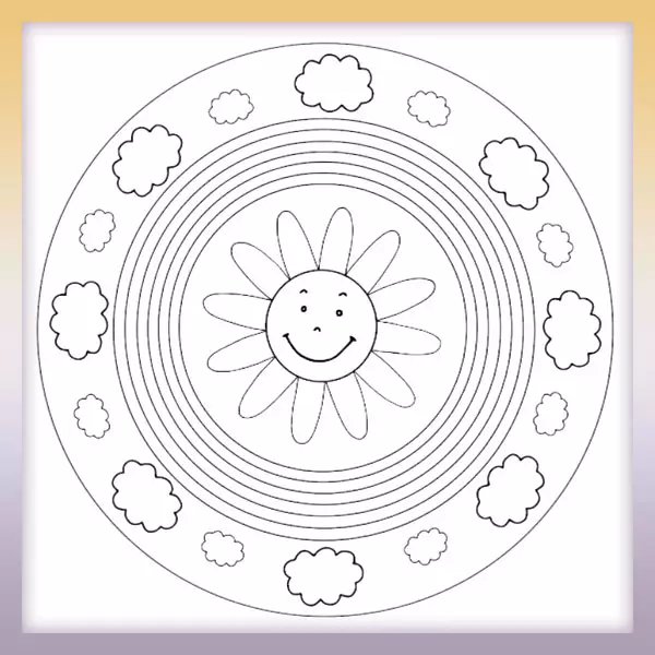 Mandala - dúha | Online omaľovánka