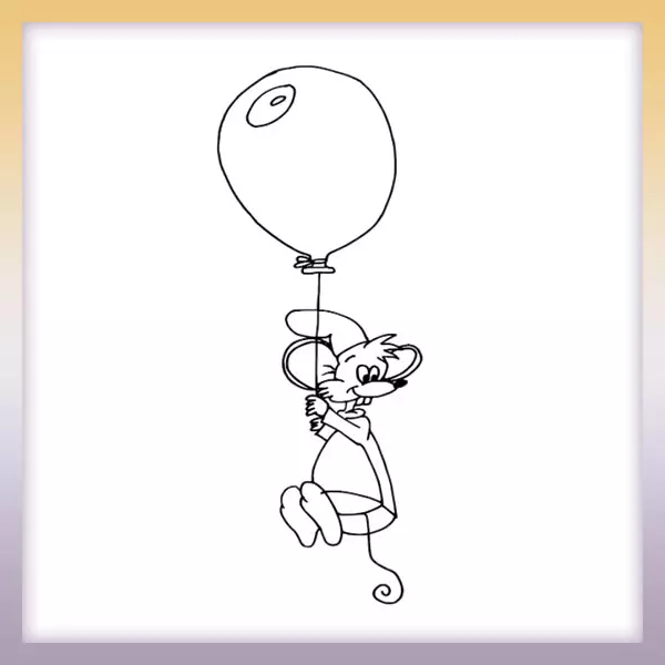 Myšiak s balónom | Online omaľovánka