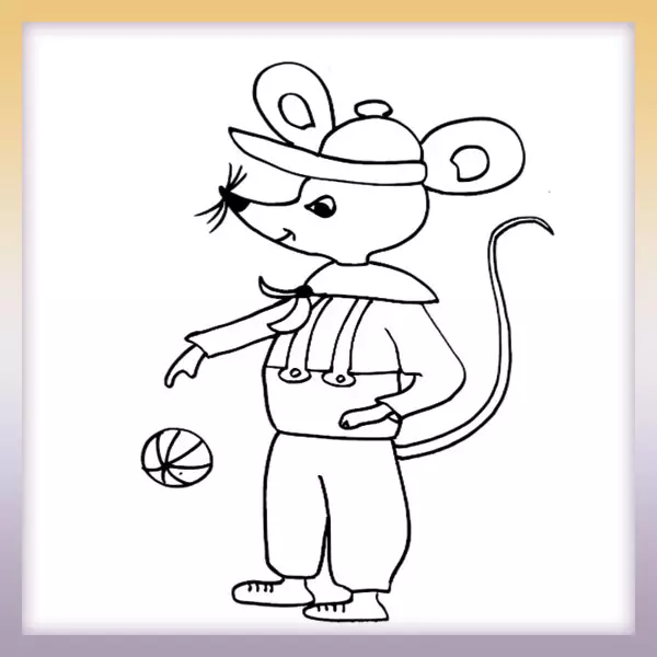 Myšiak s loptou | Online omaľovánka