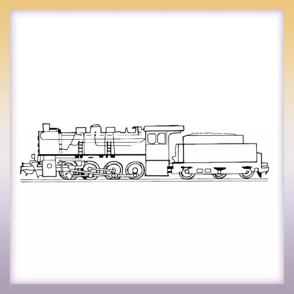 Parná lokomotíva | Online omaľovánka