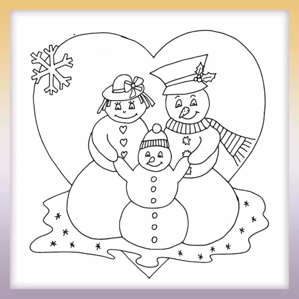 Rodinka snehuliakov | Online omaľovánka