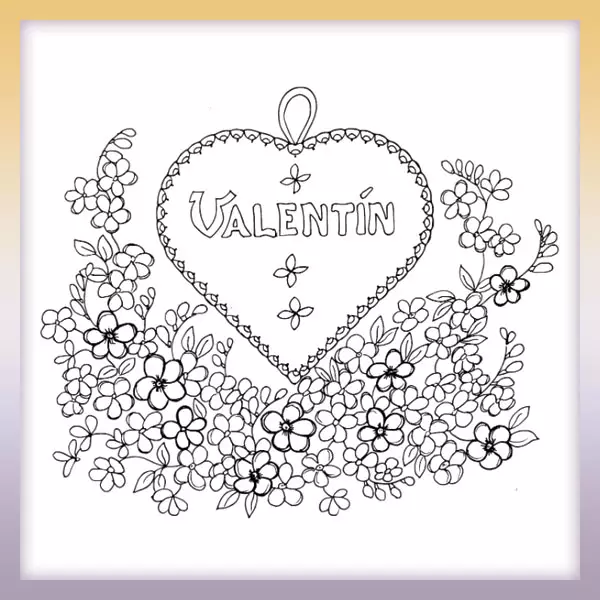 Valentínske srdce | Online omaľovánka
