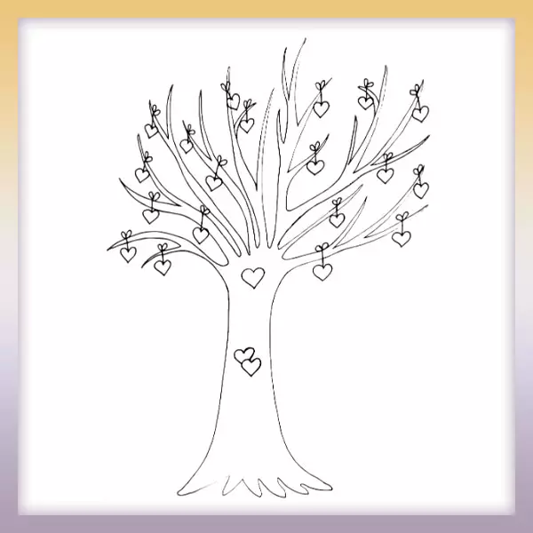 Valentínsky strom | Online omaľovánka