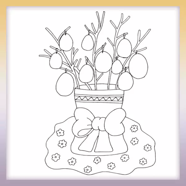 Váza s vajíčkami | Online omaľovánka