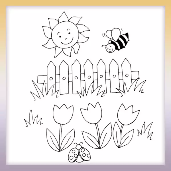 Včielka a slnko | Online omaľovánka
