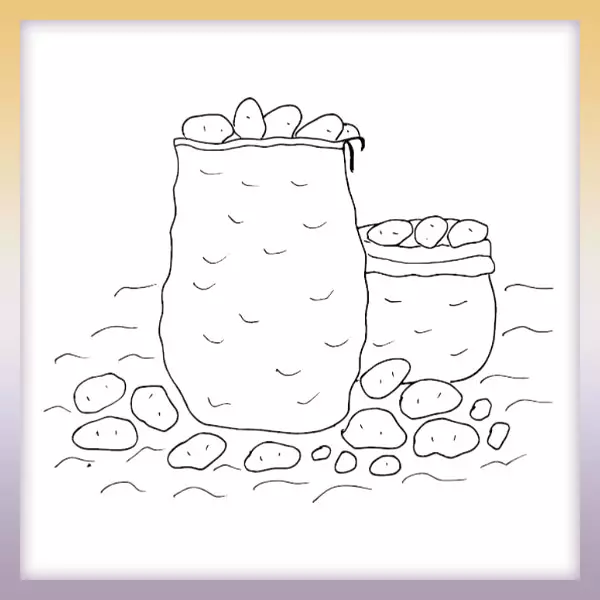 Vrece zemiakov | Online omaľovánka