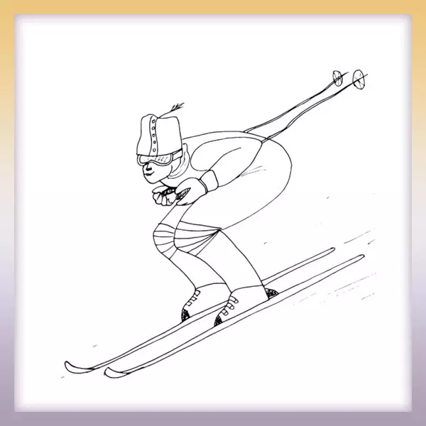 Zjazdový lyžiar | Online omaľovánka